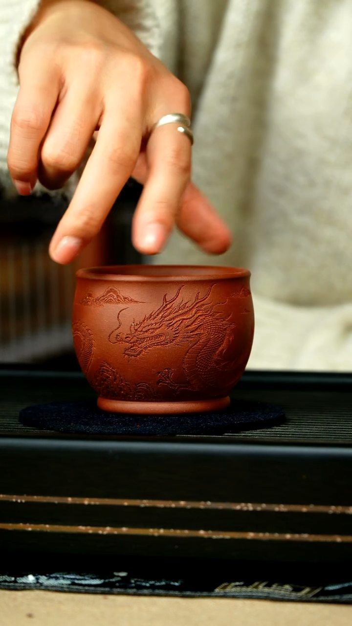 茶壶紫砂腾龙主人杯  底槽清  200cc