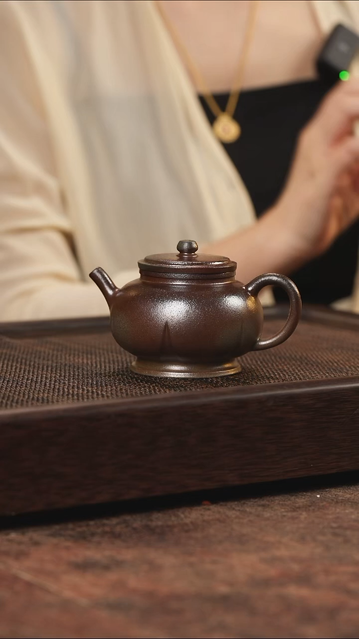 柴烧沐缶二式 天青柴烧