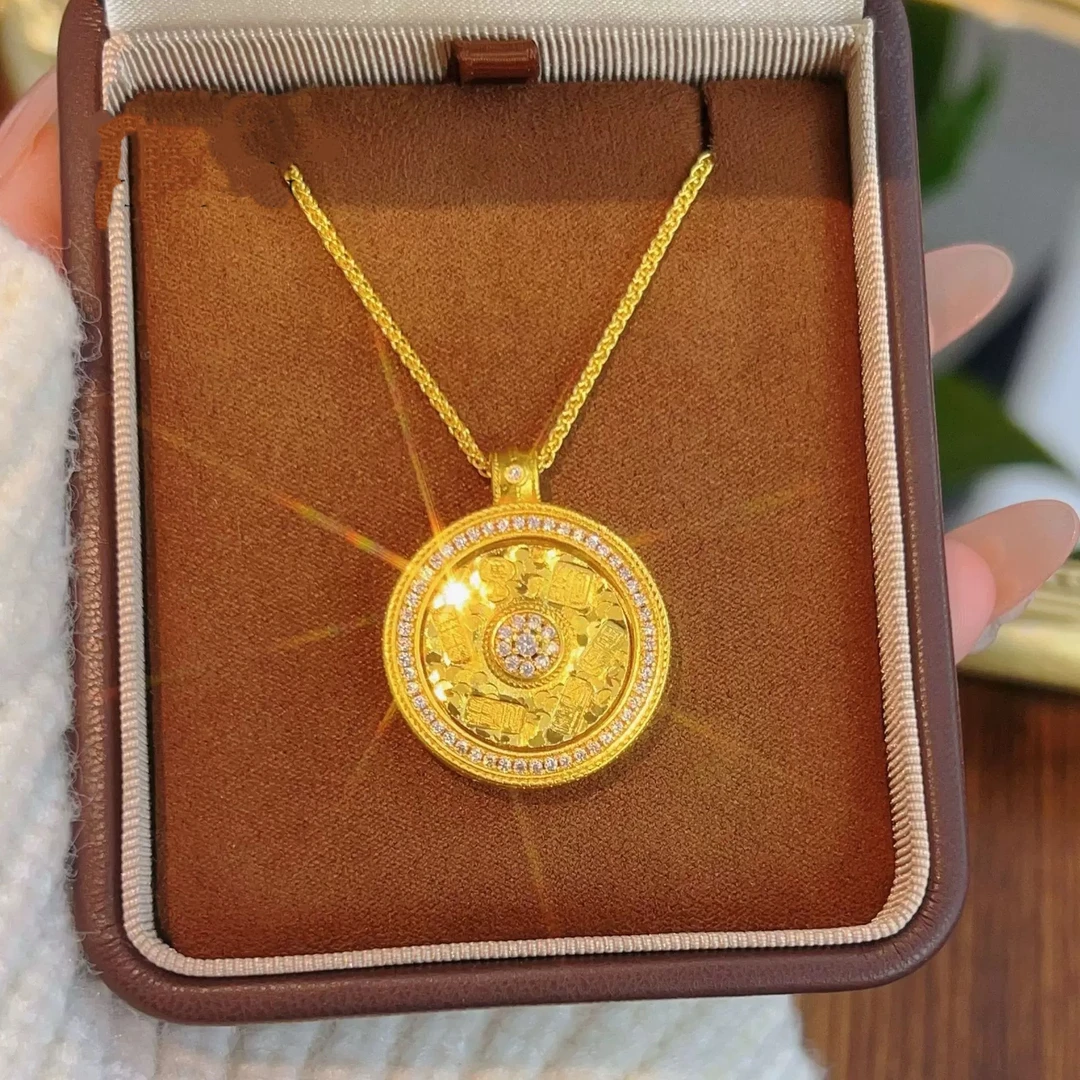 铜合金项链 新中式爆闪灵动碎冰冰八宝罗盘新款气质时尚女款精致