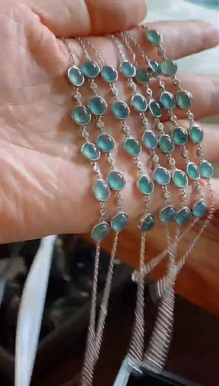 颈饰银S925镶嵌翡翠Y8手链（多样性发其一）