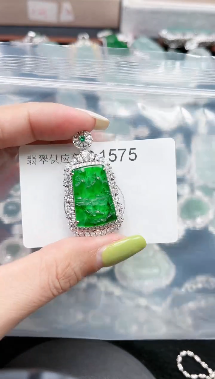 【闪购商品】翡翠颈饰未镶嵌赠皮绳1575