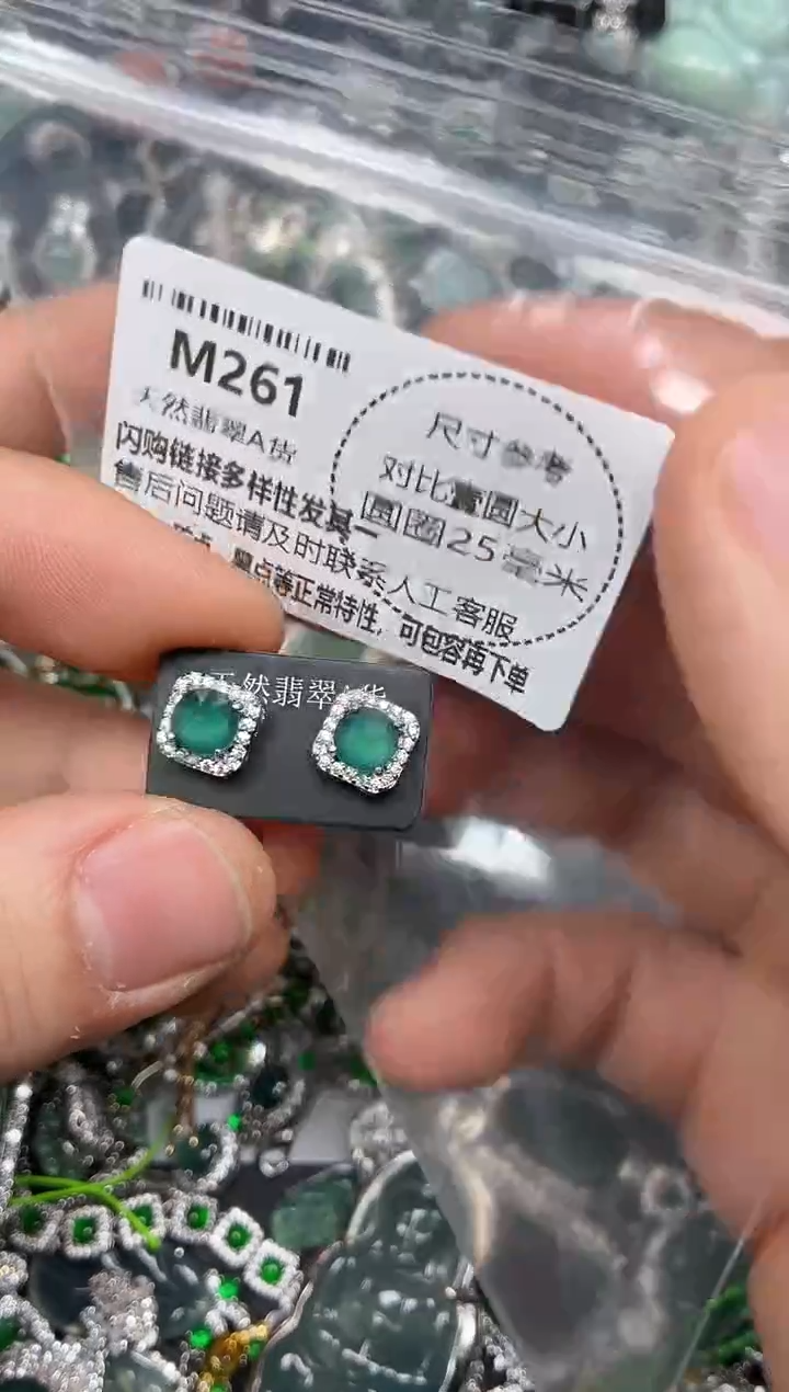 颈饰未镶嵌翡翠M261耳钉