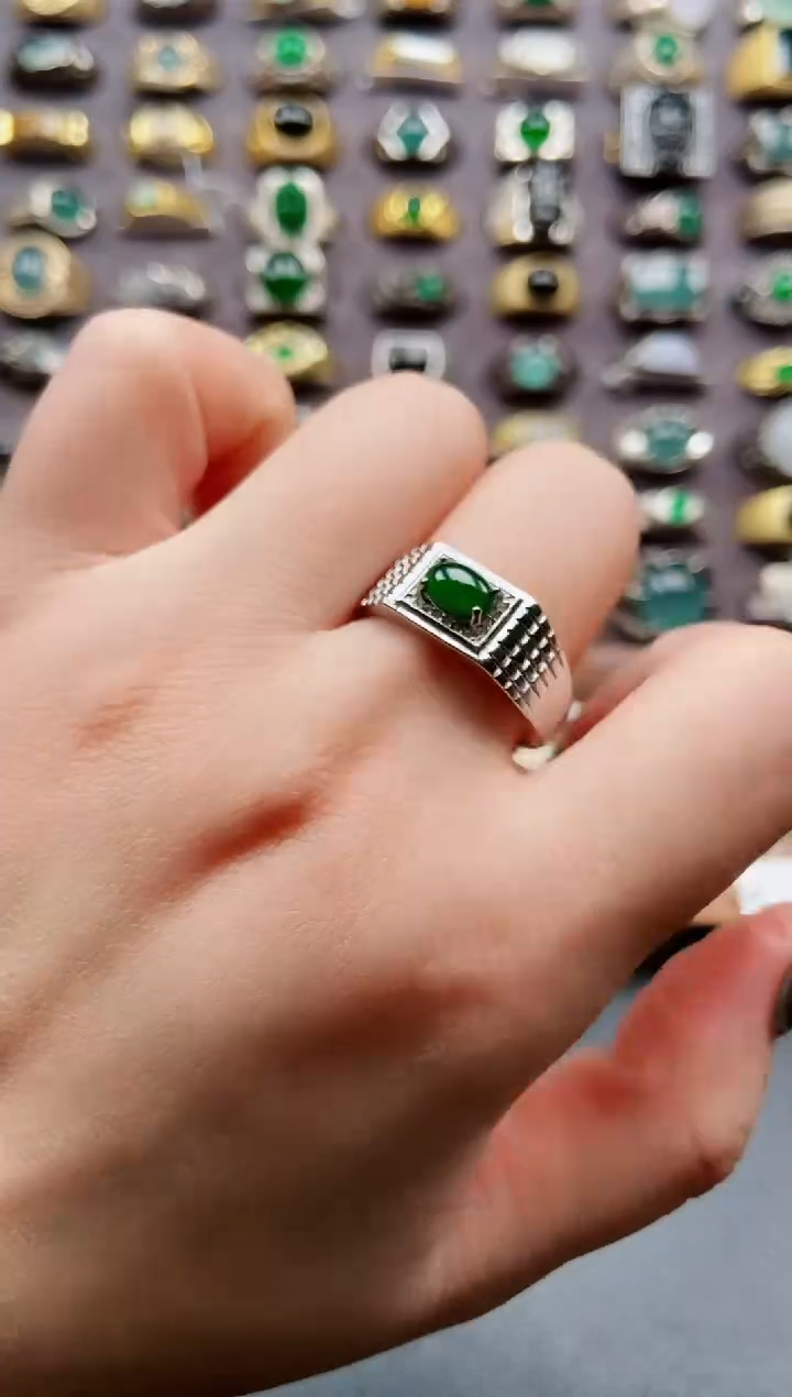 未镶嵌戒指翡翠天然翡翠男戒