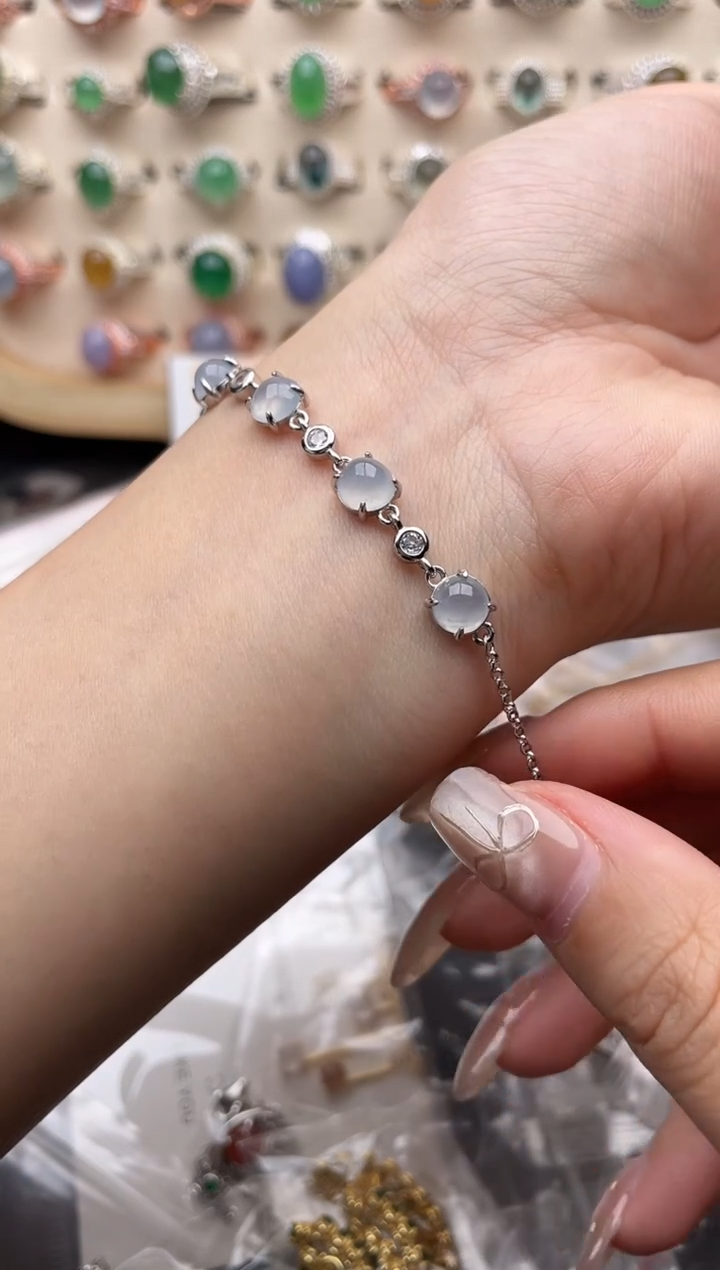 【闪购商品】翡翠银S925镶嵌戒指一物一证一礼盒