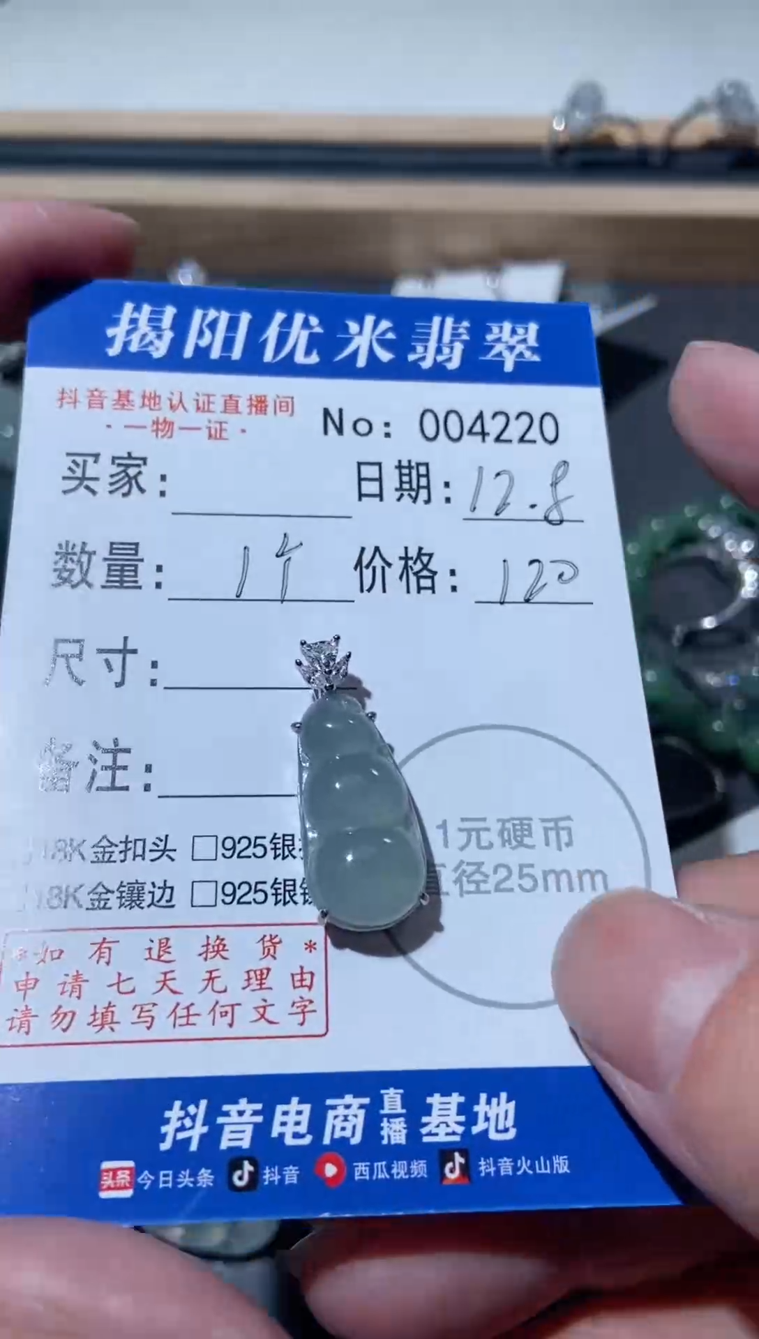 颈饰银S925镶嵌翡翠 银S925镶嵌