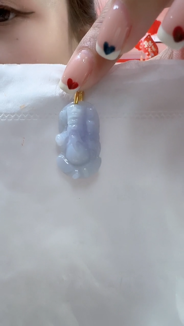 【闪购商品】翡翠颈饰未镶嵌孤品财神高26宽16