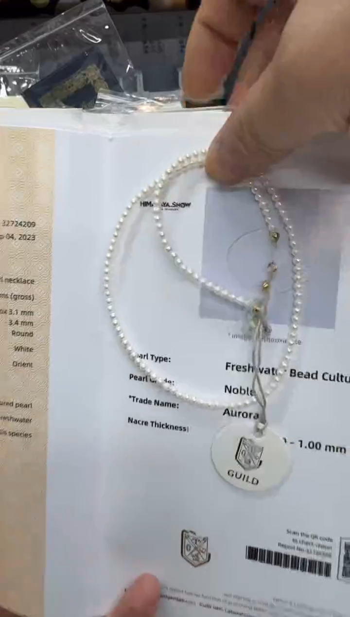 【闪购商品】淡水珍珠项链18K金镶嵌3-4mm 吉尔德