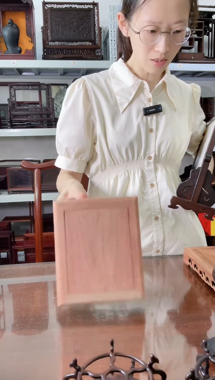 大果紫檀（缅甸花梨）长方底座19*16*3.5     28