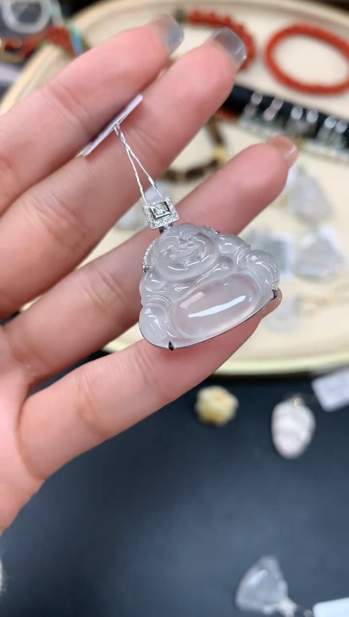 【闪购商品】翡翠吊坠(不含链)18K金镶嵌吊坠A139|6800