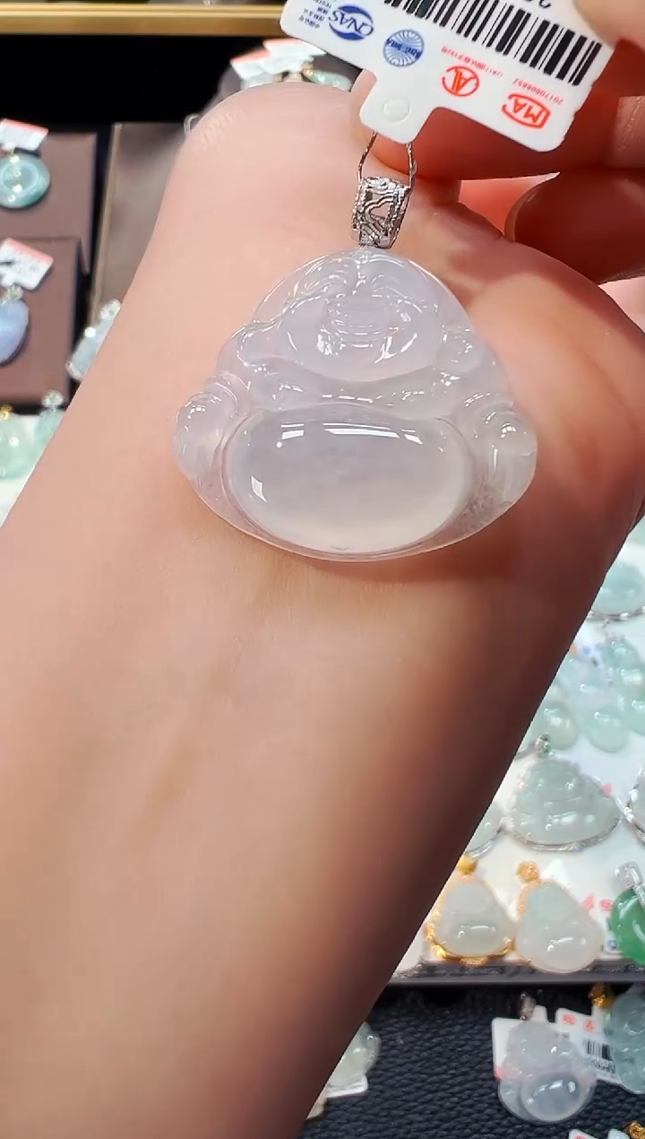 【闪购商品】翡翠吊坠(不含链)18K金镶嵌佛公吊坠1160