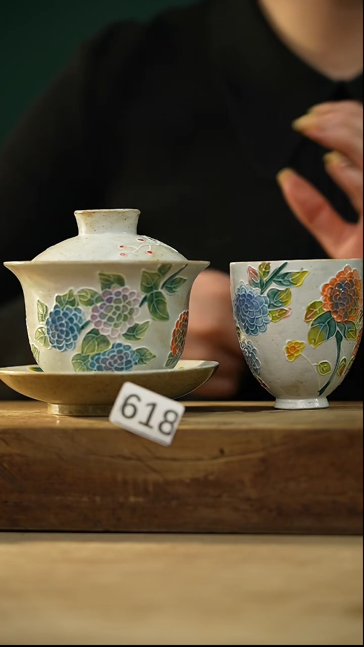 【闪购商品】瓷片设计师手作款 濑户烧系列盖碗+杯