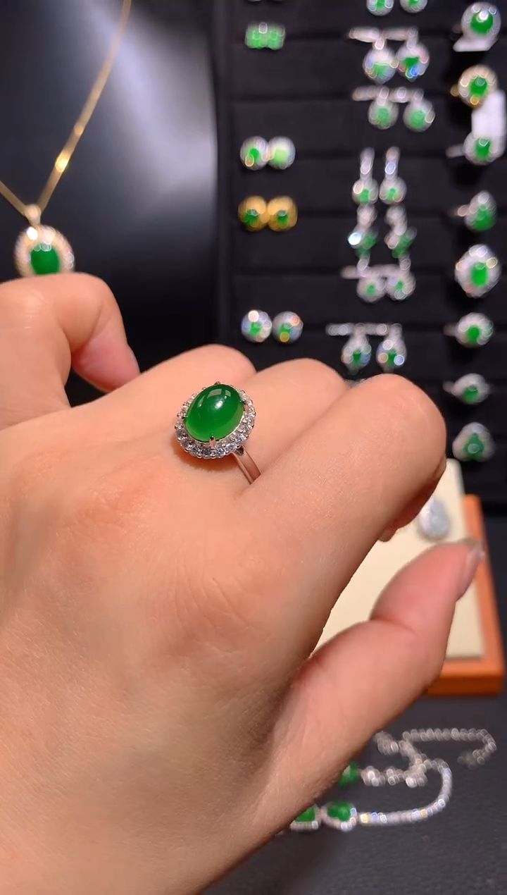 【闪购商品】翡翠戒指银S925镶嵌多样性