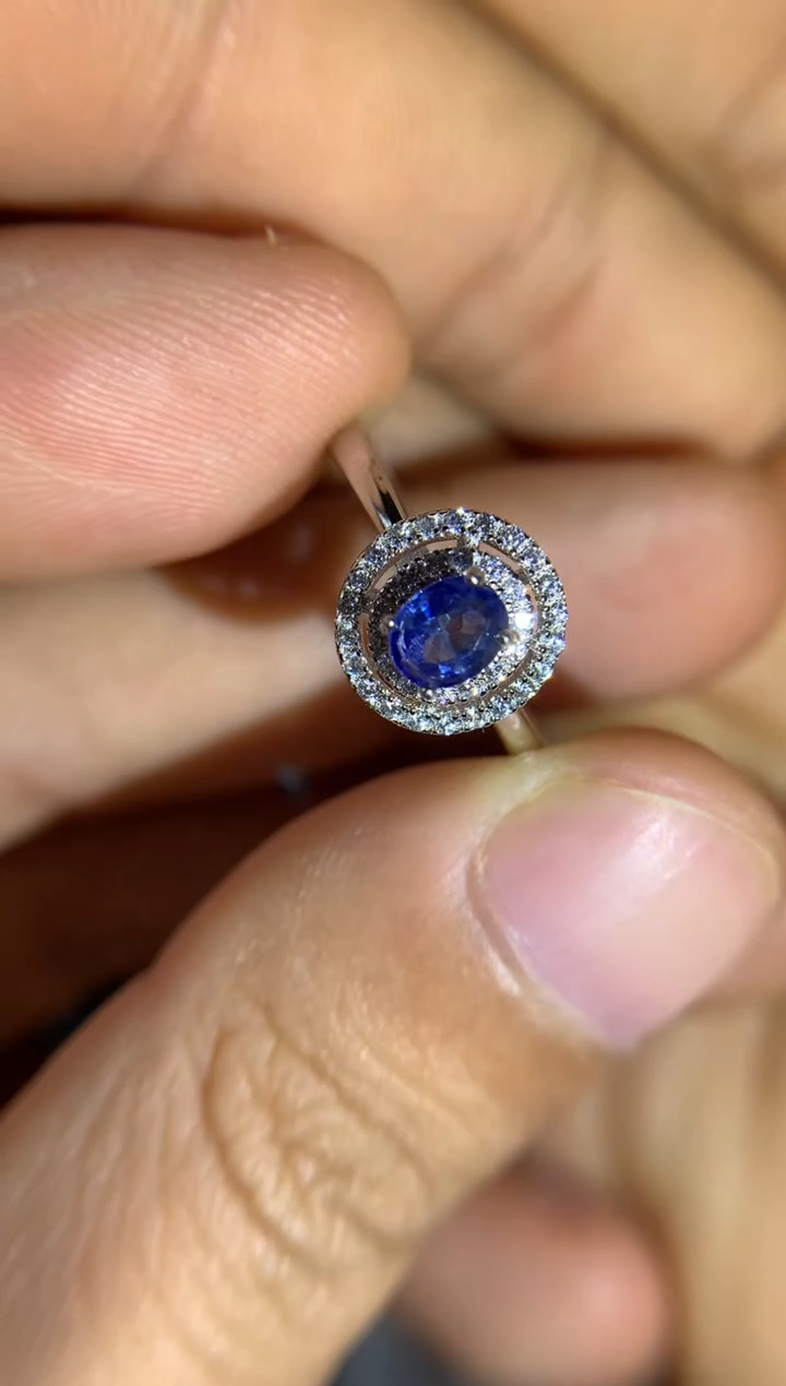 【闪购商品】蓝宝石戒指银S925镶嵌天然