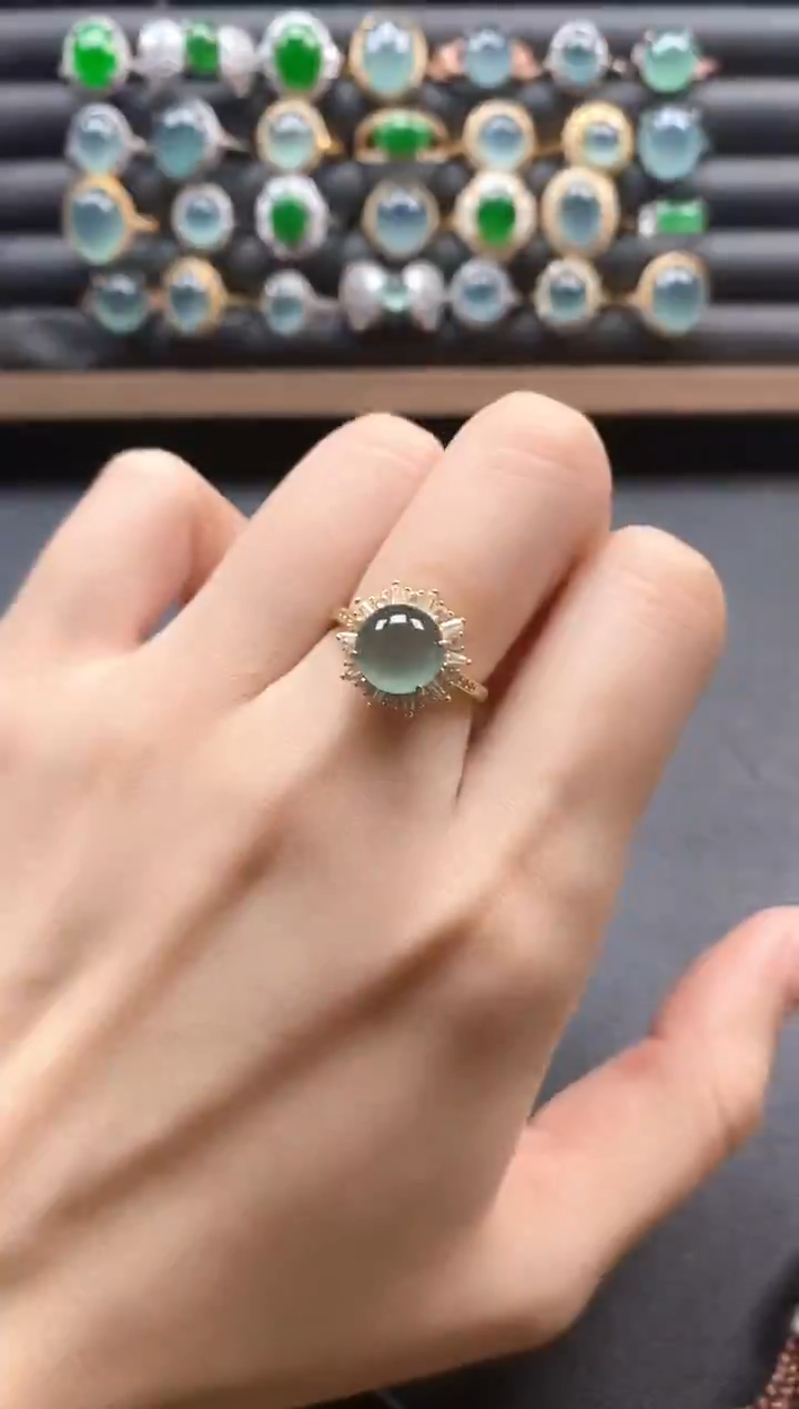 银S925镶嵌戒指翡翠51151