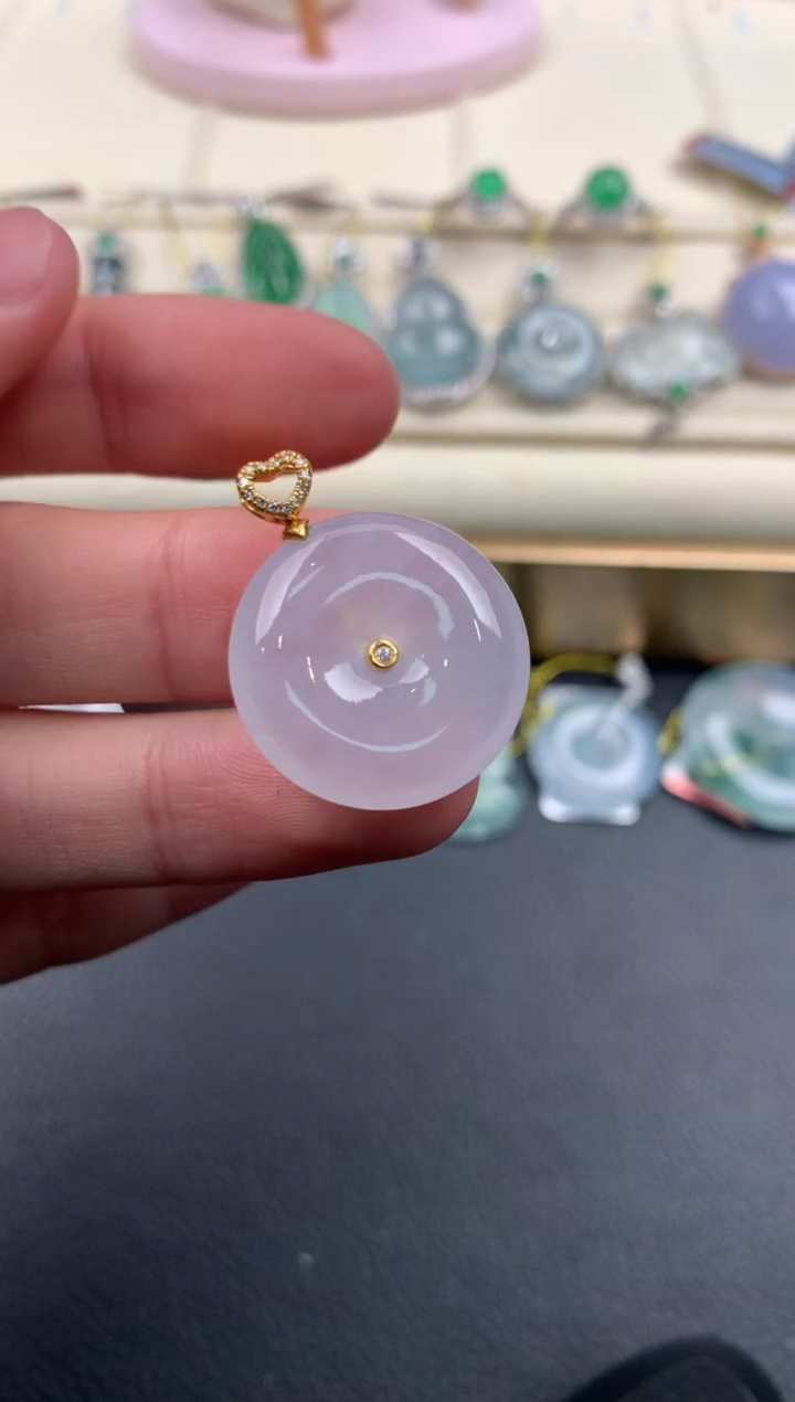 【闪购商品】翡翠颈饰18K金镶嵌A964     