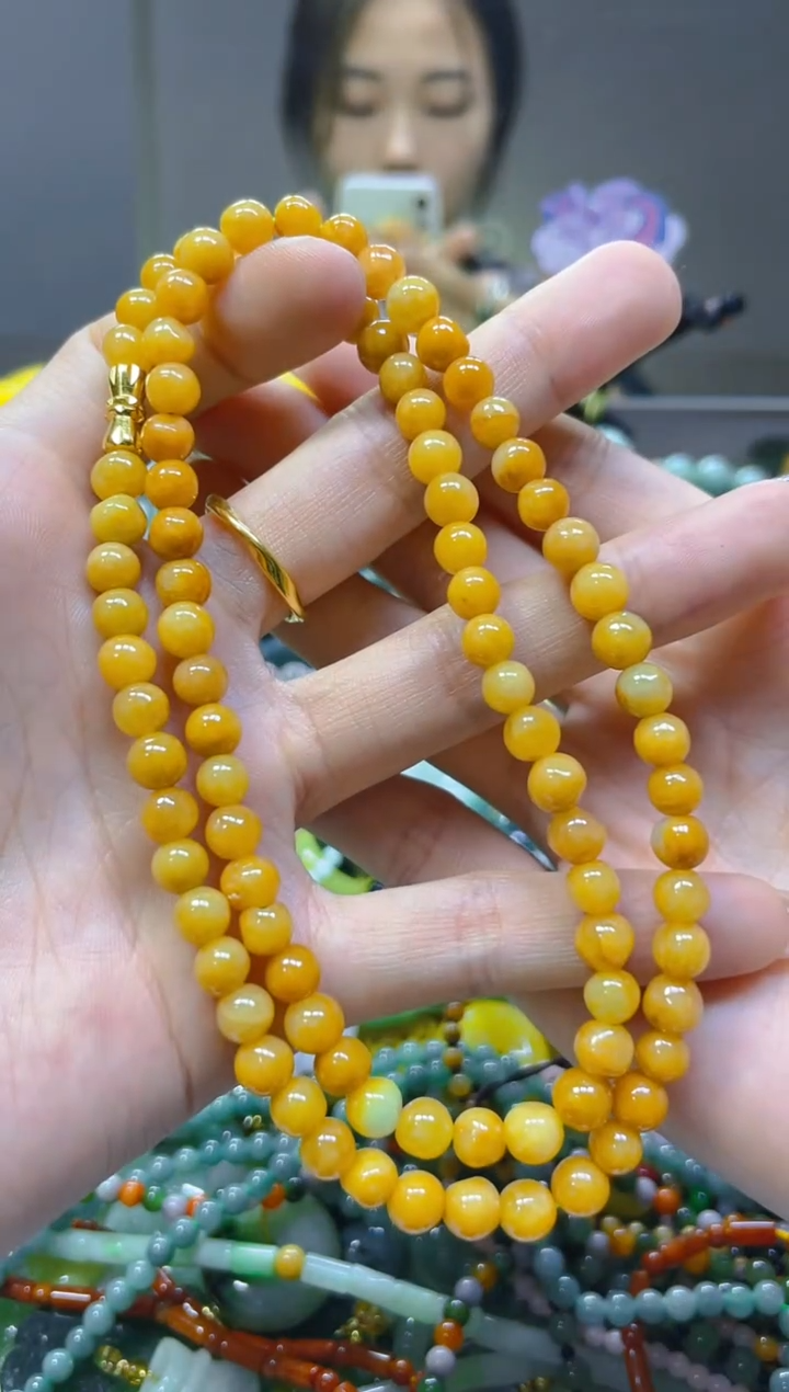 翡翠未镶嵌颈饰6MM/P/翡翠A货，一件也是批发价