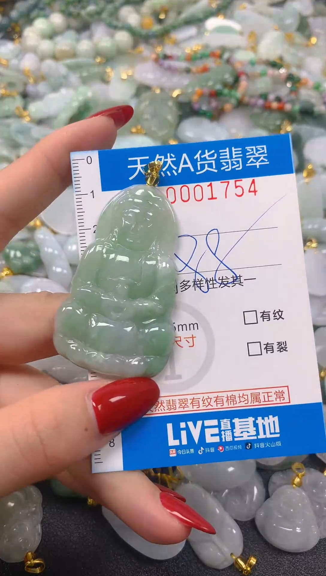 颈饰未镶嵌翡翠净货挂件-1754