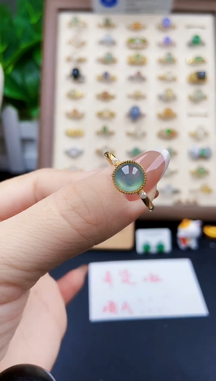 银S925镶嵌戒指翡翠12