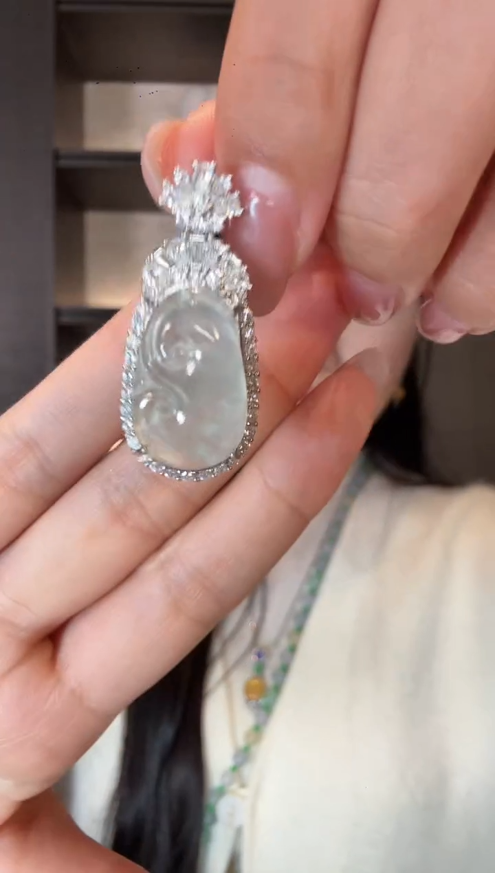 颈饰银S925镶嵌翡翠83