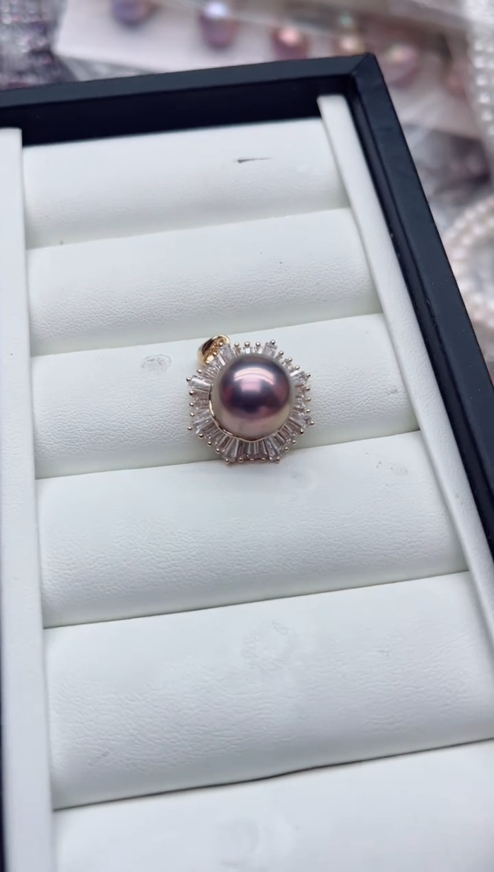 吊坠(不含链)银S925镶嵌淡水珍珠多样性发其一，非无暇