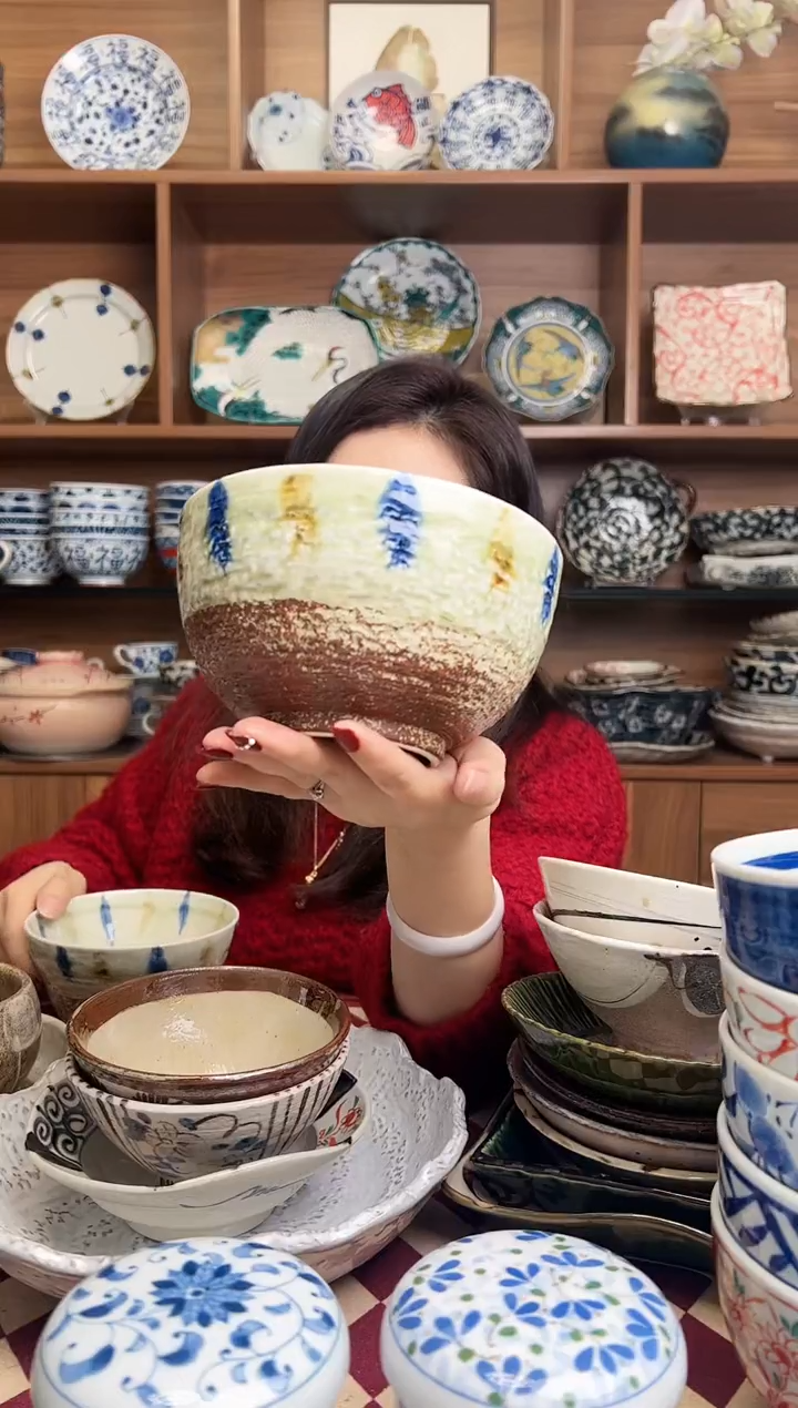 【闪购商品】瓷片双色流砂15.5cm井碗