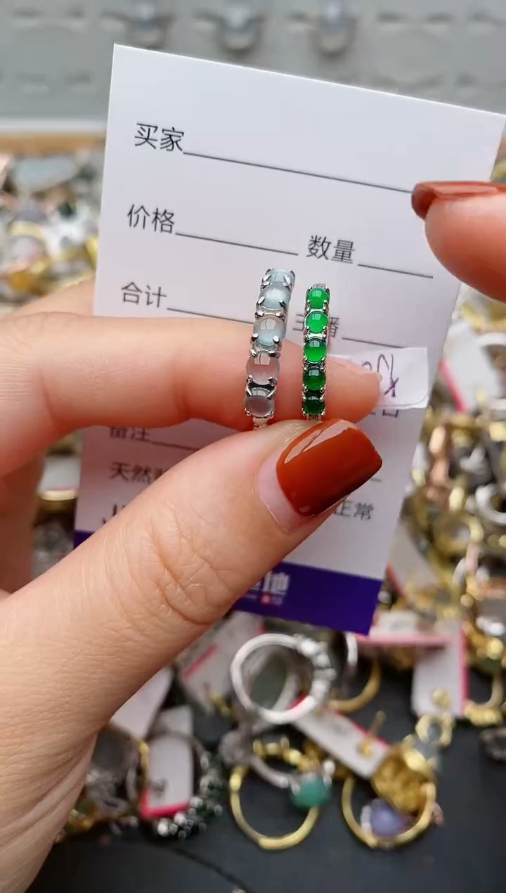 银S925镶嵌戒指翡翠.713