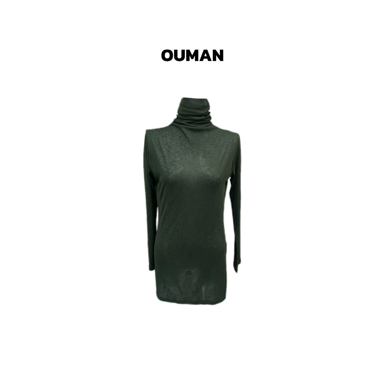 欧漫家【六色打底】定制高领两侧开衩打底衫