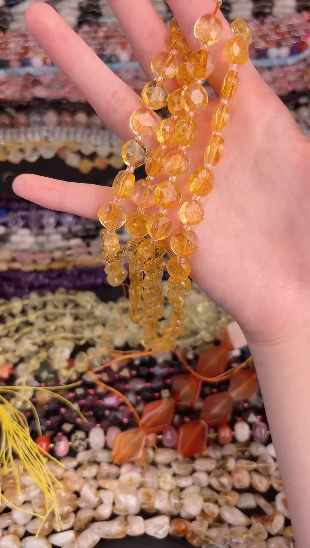 玛瑙/玉髓合金珠宝半成品黄水晶圆饼