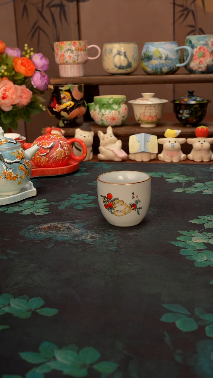 【落单】柿子喵缸杯