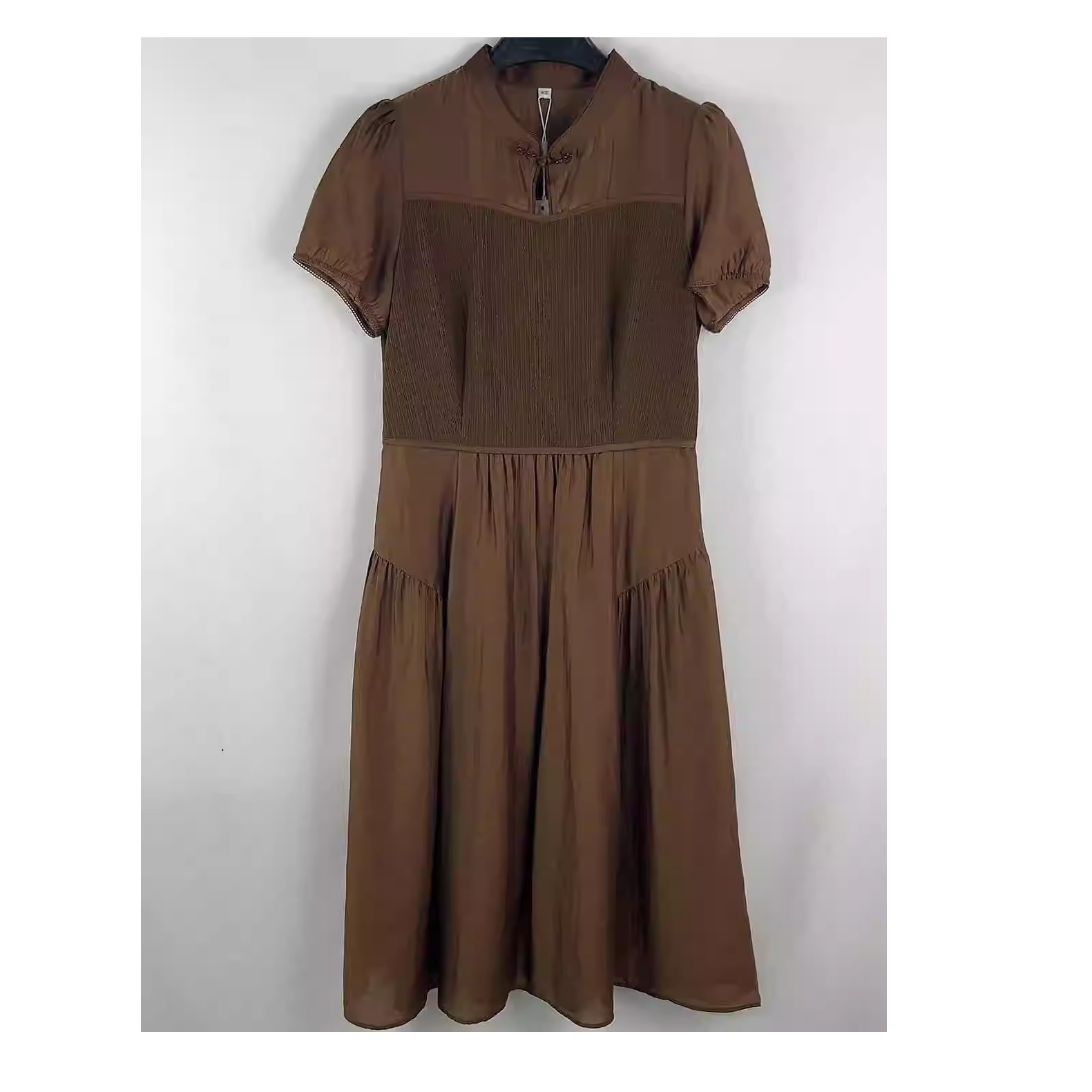 【JX4521咖黑国风裙】萱萱专属2025洋气新中式国风连衣裙减龄女