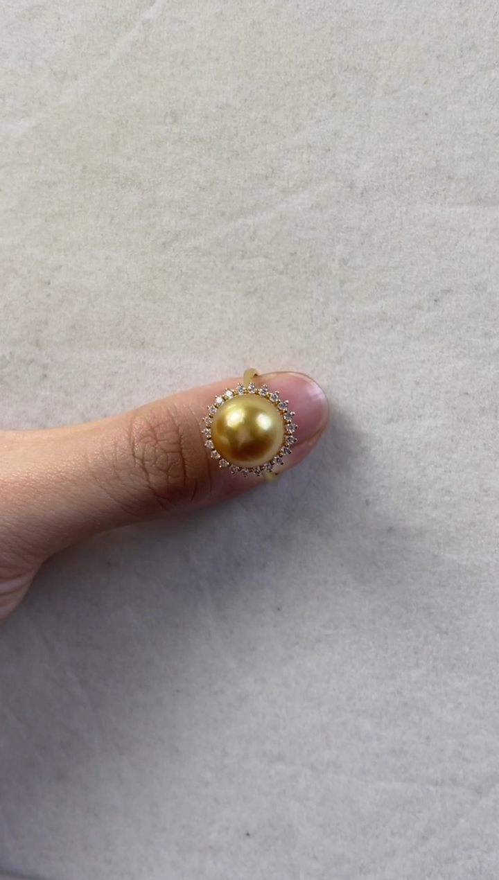 【闪购商品】海水珍珠戒指18K金镶嵌戒指