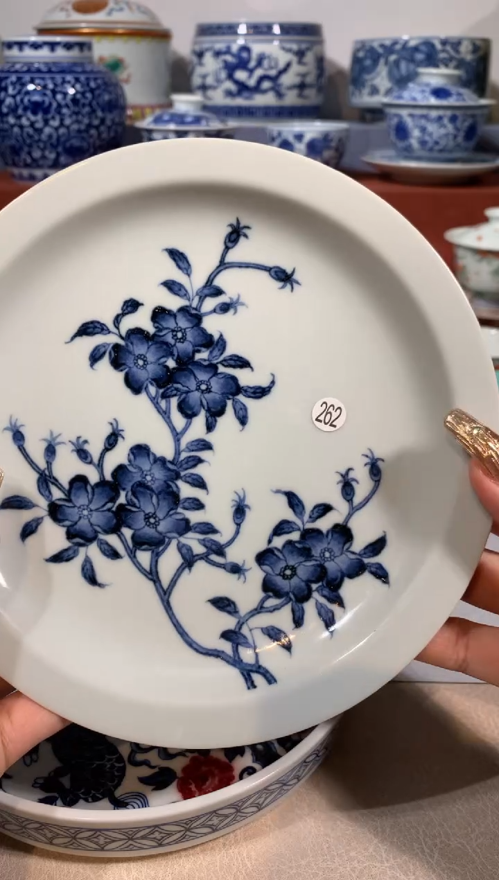 【闪购商品】摆件262青花花卉壶承