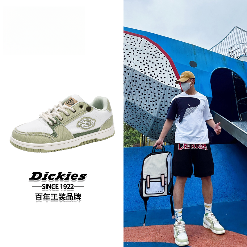 Dickies板鞋男款低帮时尚运动鞋百搭男士休闲鞋子男欧若风穿搭