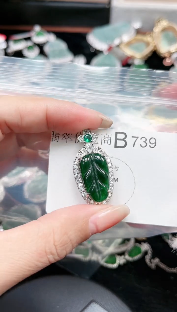 【闪购商品】翡翠颈饰未镶嵌739赠皮绳