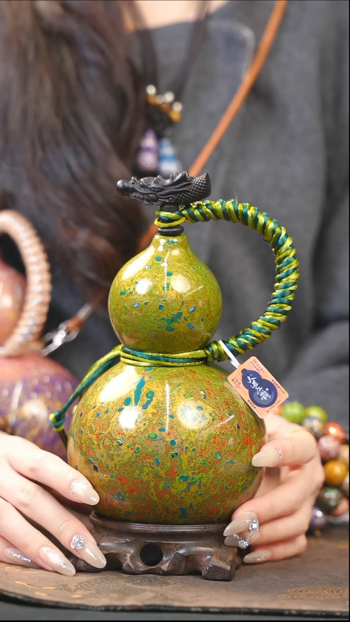 【闪购商品】XG200漆艺酒葫芦不包手串及旋转底座
