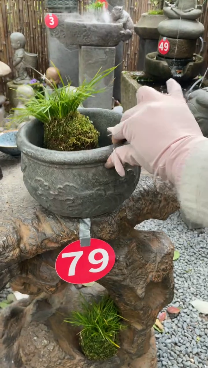 人造石年年有鱼花器