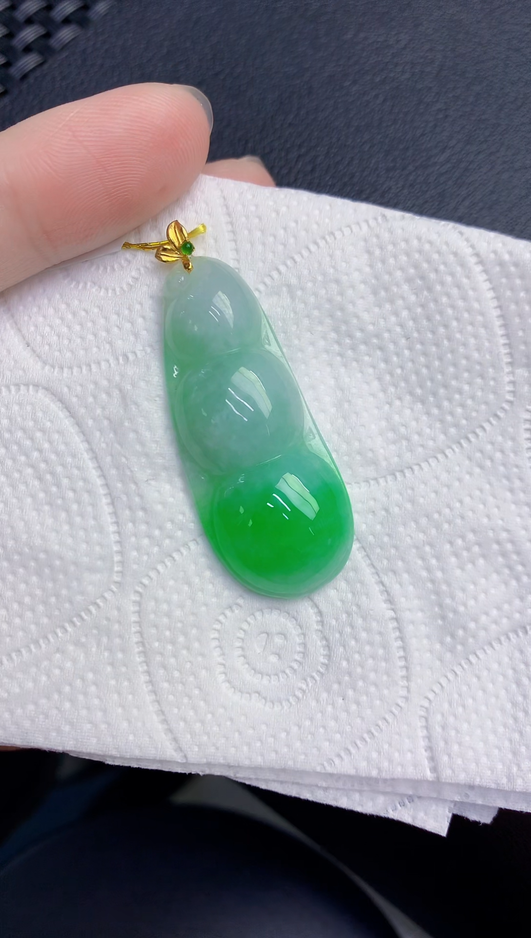 颈饰18K金镶嵌翡翠天然翡翠缅甸A货