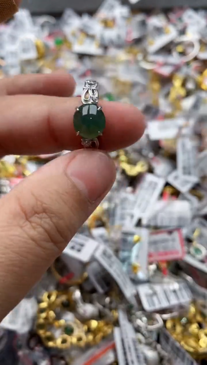 【闪购商品】翡翠戒指银S925镶嵌111111----2