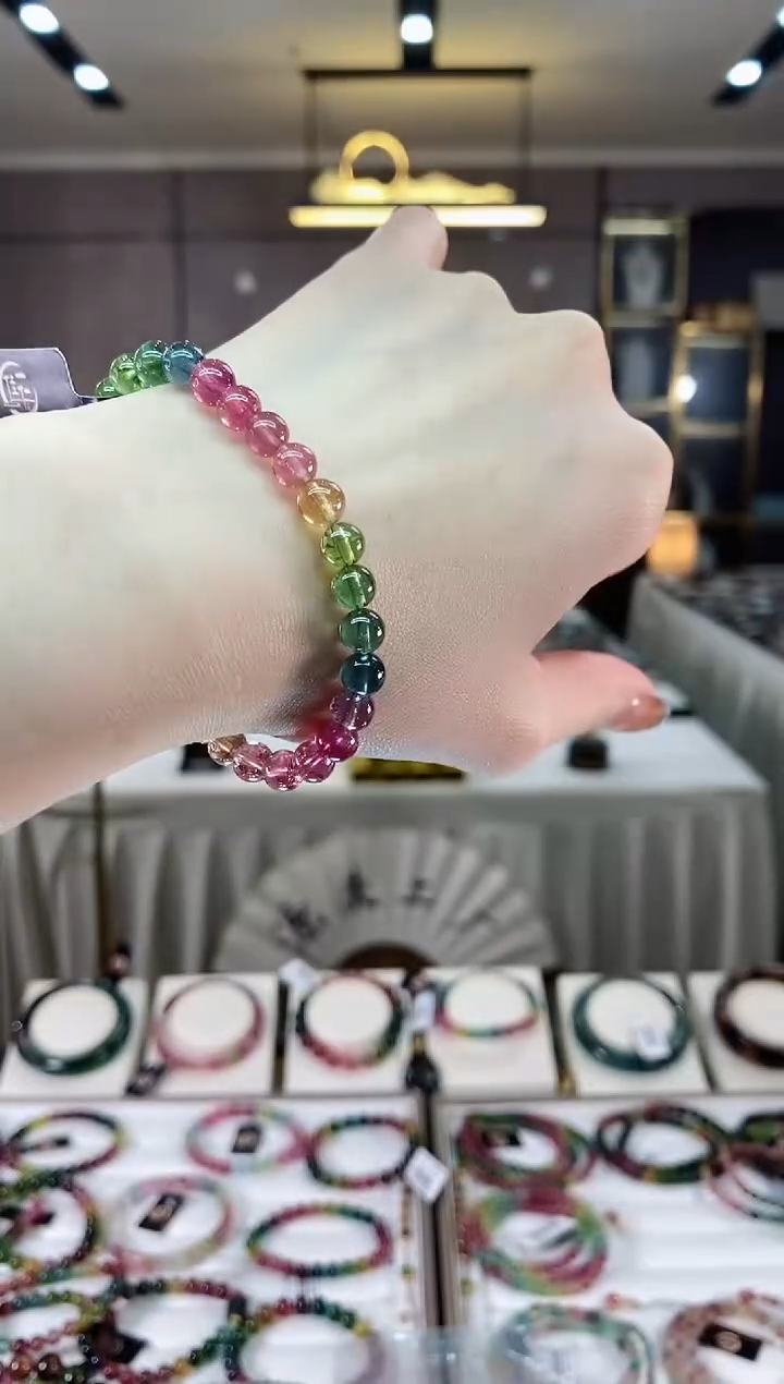 【闪购商品】碧玺收藏级单圈手串6mm+未镶嵌一物一证dan