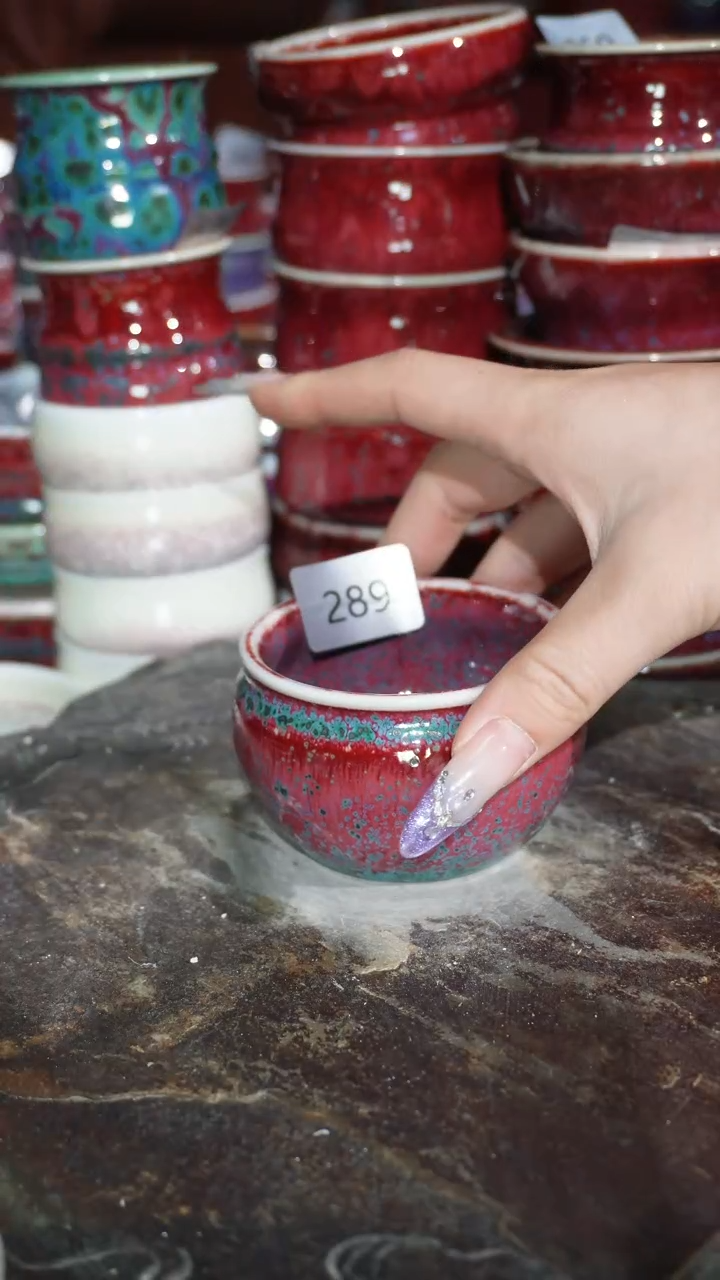 摆件陶精品窑变钧瓷茶器