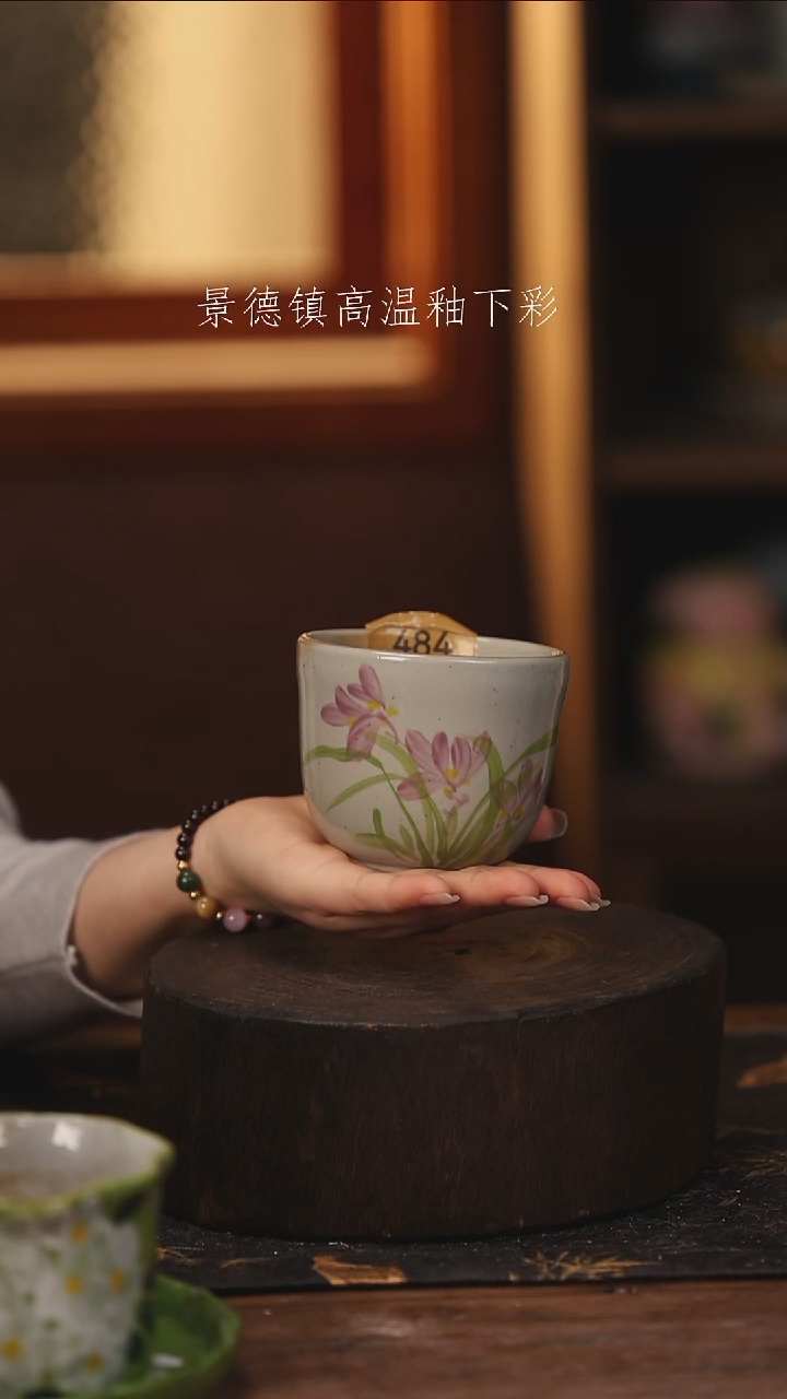 陶瓷景德镇高温釉下手绘陶瓷@L484@