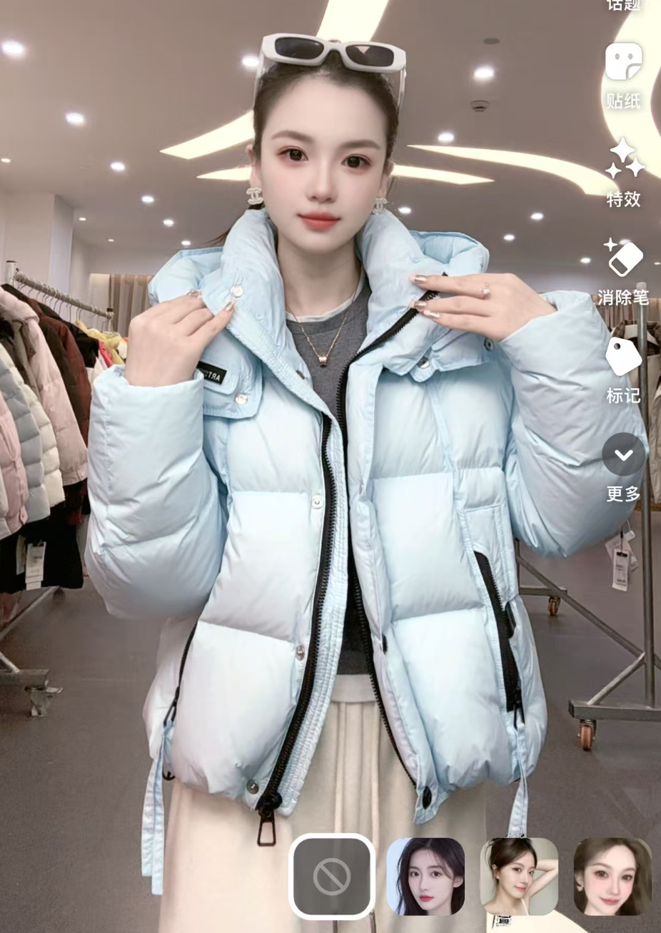 129冬装新短款连帽泡芙羽绒服女冬保暖90白鸭绒面包服外套
