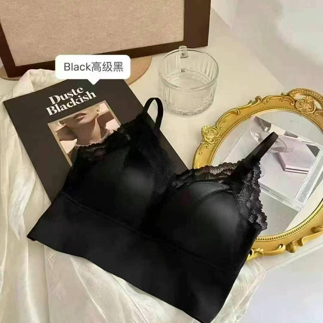 新款美背内衣高级感蕾丝缎面吊带背心女文胸性感抹胸裹胸舒适打底