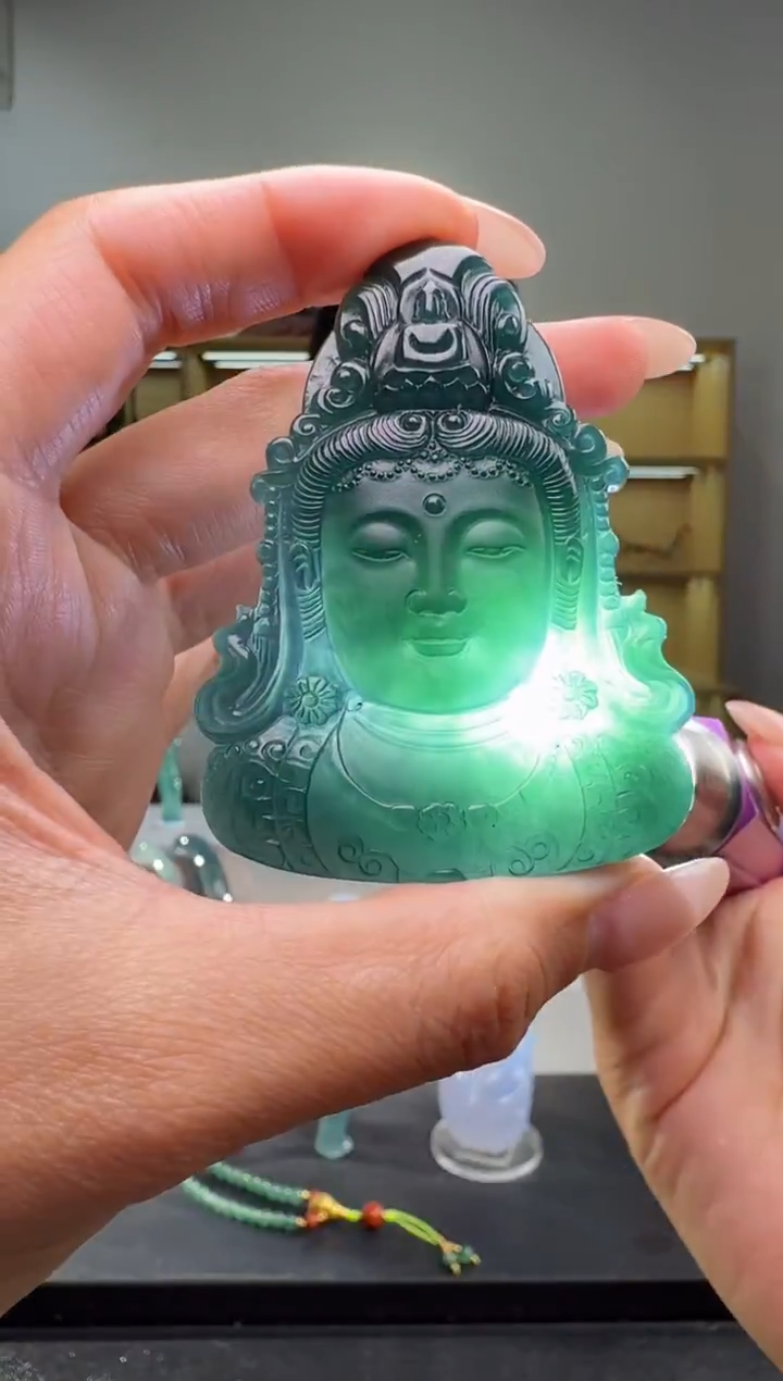 吊坠(不含链)未镶嵌翡翠观音头