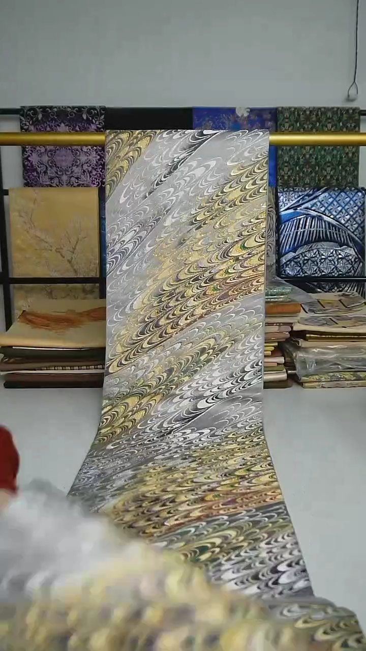 【闪购商品】织绣155 六通彩金海浪纹