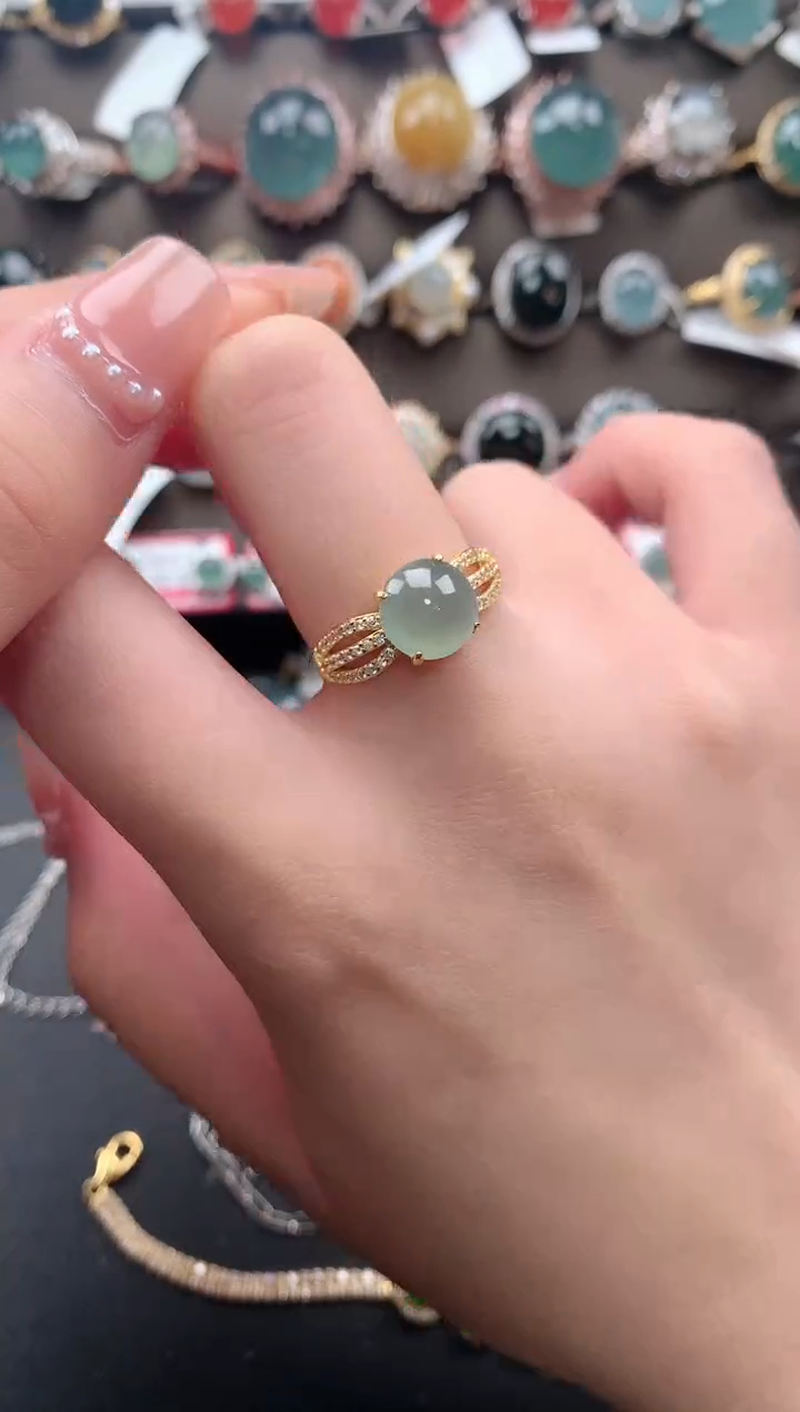【闪购商品】翡翠戒指银S925镶嵌51241