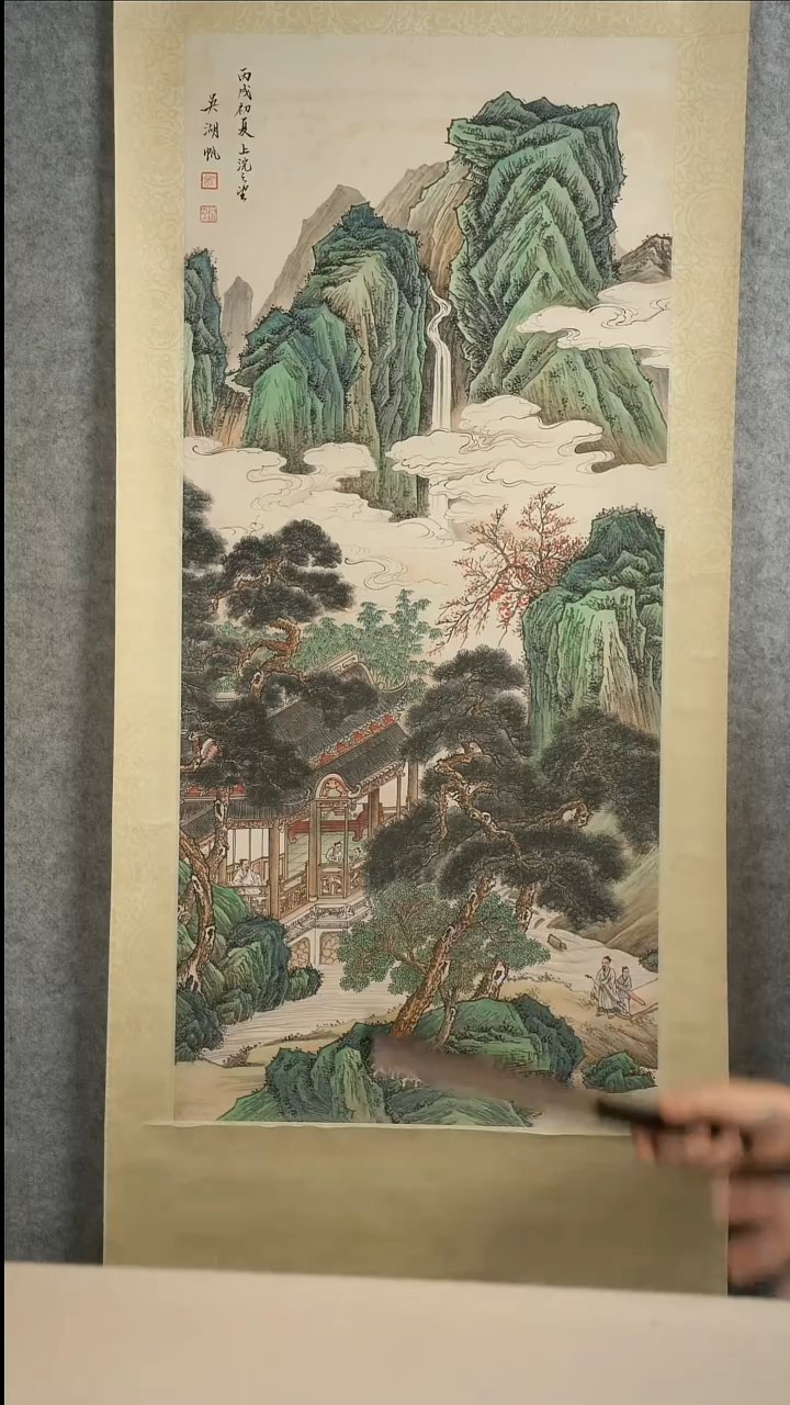 国画N**h吴老师 山水画三尺卷轴