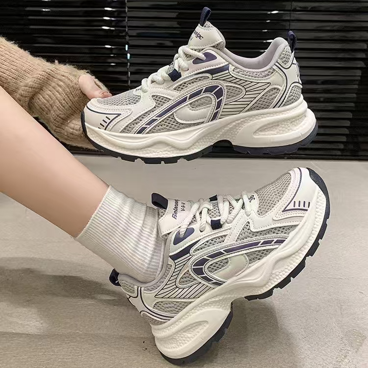 厚底女潮款2025年初新款增高女款鞋子小个子透气休闲网鞋运动鞋