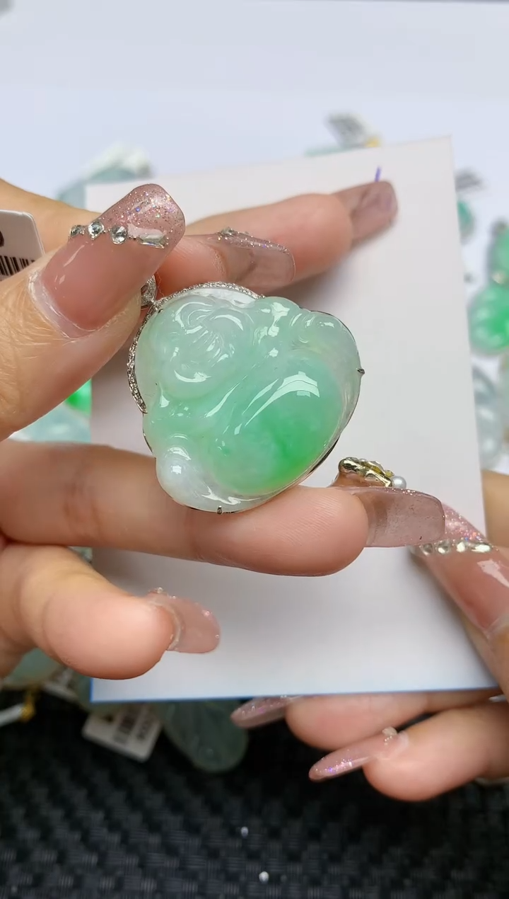 【闪购商品】翡翠颈饰18K金镶嵌天然A货翡翠 261