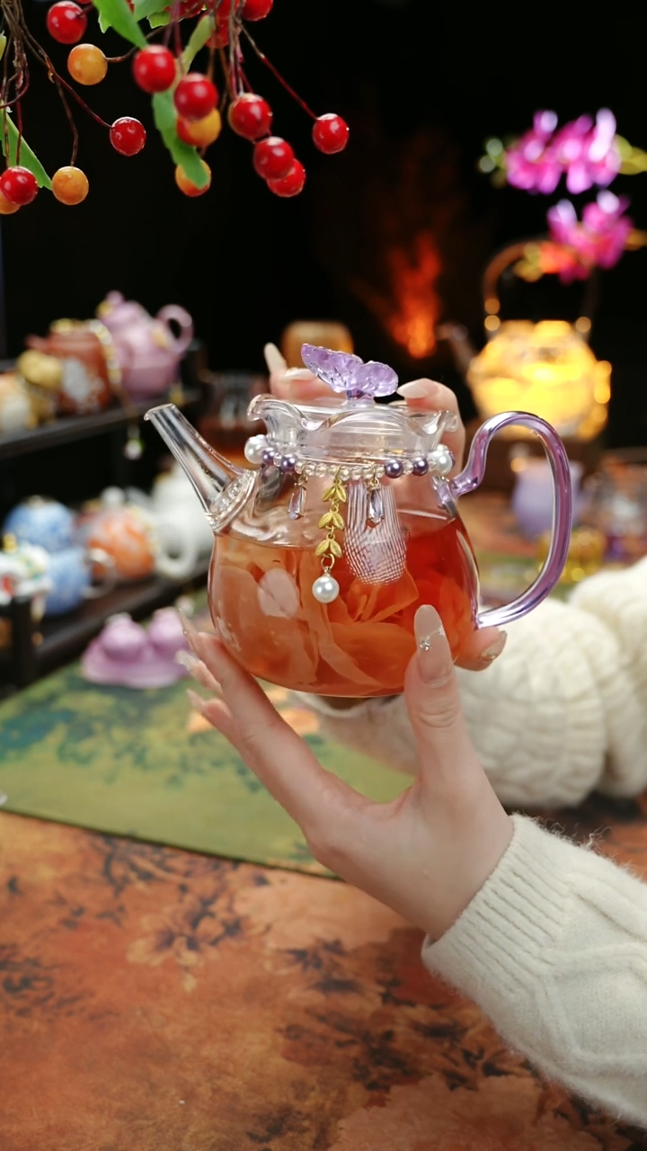 【闪购商品】紫色铃兰花茶壶+链子